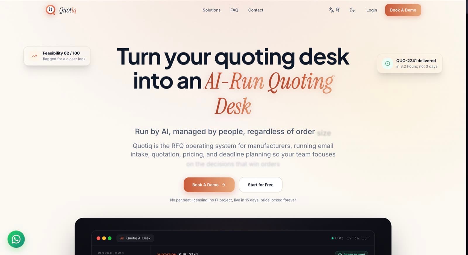 Quotiq home screen